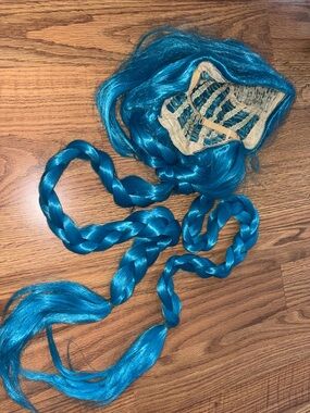 Vibrant Teal Braided Clip-In Hairpiece - Women Hair Wig